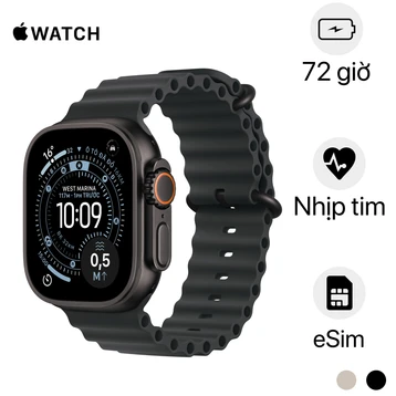 Apple Watch Ultra 3 49mm (5G) Viền Titan Dây Cao Su Size S/M | Chính hãng Apple Việt Nam