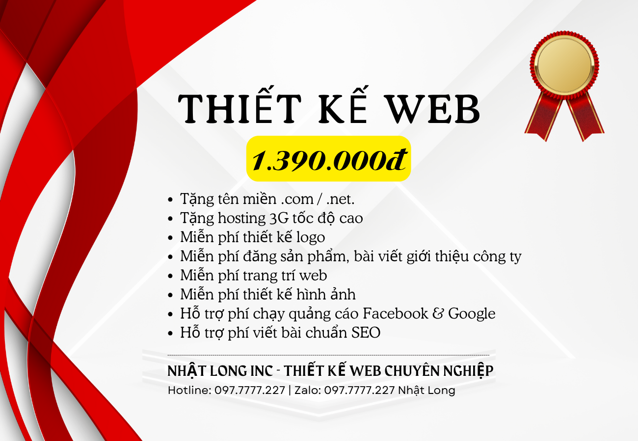 Thiết kế website chuyên nghiệp, giá chỉ 1.390.000đ