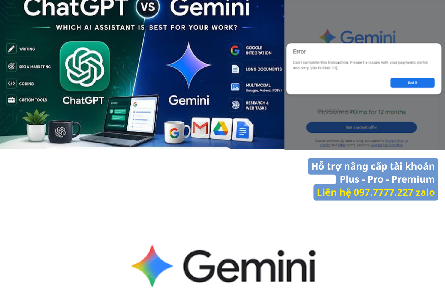 Link chương trình ưu đãi dành cho học đường (Gemini Pro Student)
