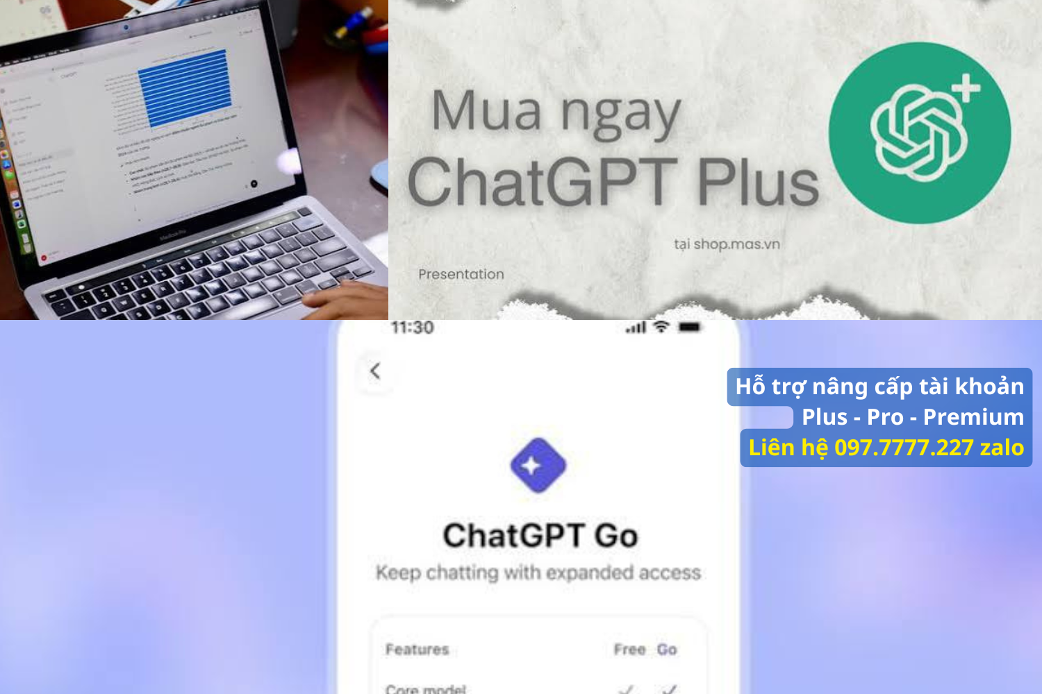 Bảng so sánh các phương án sở hữu ChatGPT Plus cho Creator